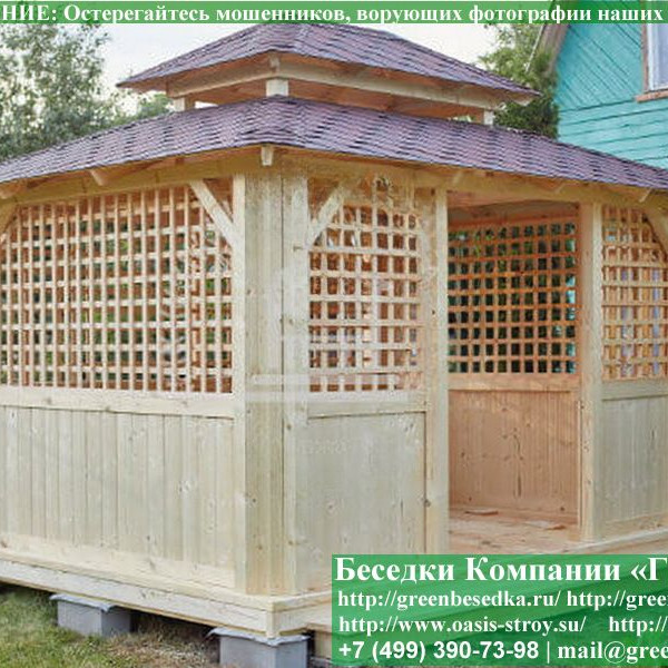 Японская, Китайская Беседка Для Дачи 3х4. Вариант № 2