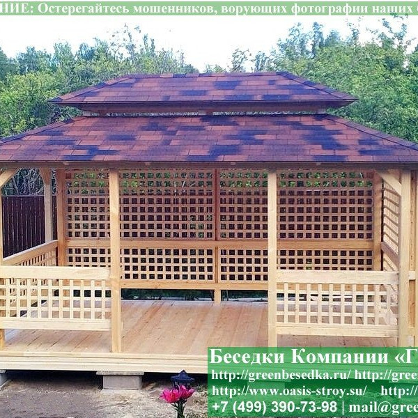 Японская, Китайская Беседка Для Дачи 3х5. Вариант № 1