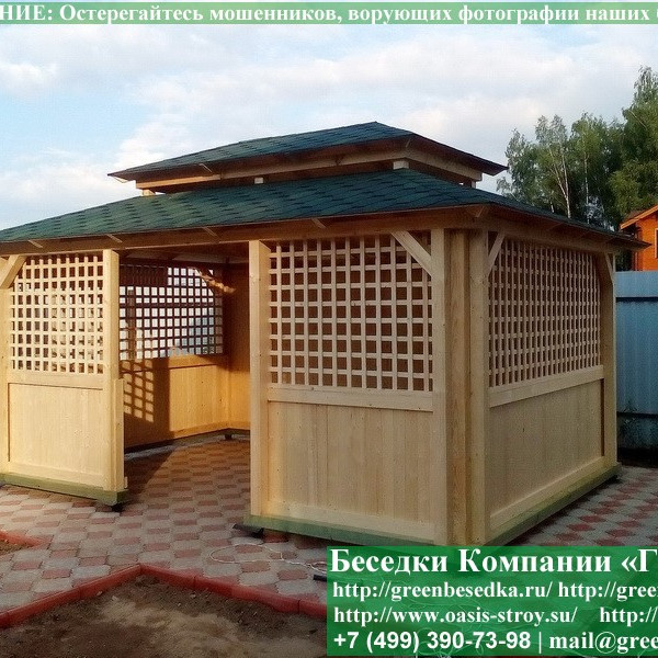 Японская, Китайская Беседка Для Дачи 3х5. Вариант № 2