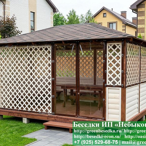 Летняя Беседка-Пергола Из Блокхауса Для Дачи 3х4