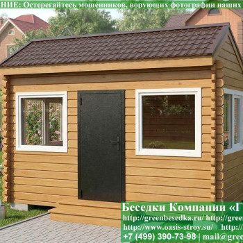 Застекленная Беседка Из Бруса С Пластиковыми Окнами 3х4