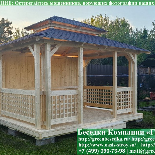 Беседка В Японском, Китайском Стиле 3х4. Вариант № 1