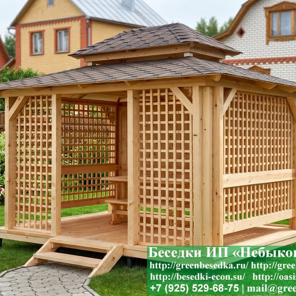 Беседка В Японском, Китайском Стиле 3х4. Вариант № 1