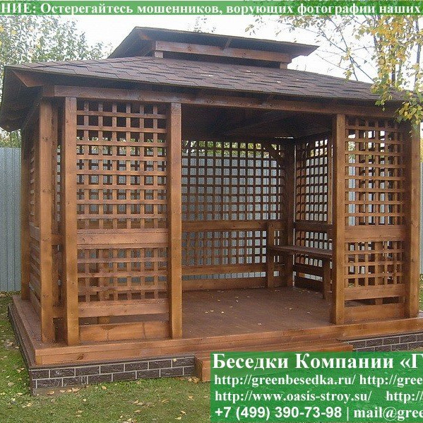 Беседка В Японском, Китайском Стиле 3х4. Вариант № 1