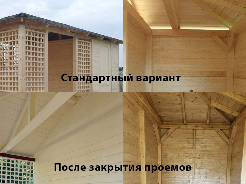 4x5potolok.800 image 4x5potolok.800 Беседка Для Дачи 'Минишатер С Хозблоком 3х5'. Купить в Москве