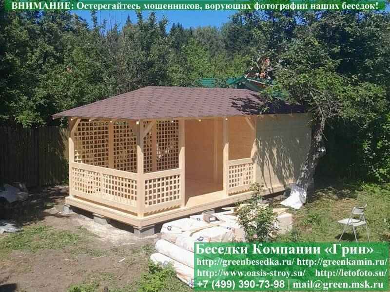 Фотографии Деревянной Беседки С Хозблоком 3х7