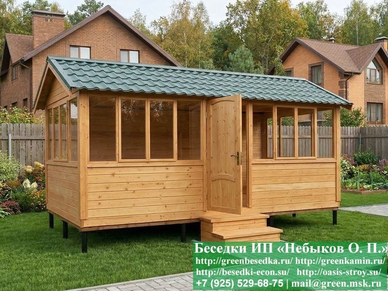 Застекленные беседки для дачи