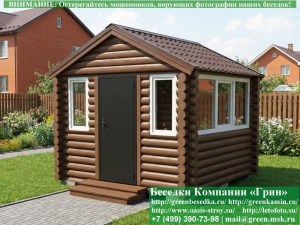 3x3brevno-plastik-05_300x225 image Застекленная Беседка Из Бревна С Пластиковыми Окнами 3х3