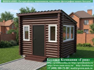 3x3brevno-plastik-07_300x225 image Застекленная Беседка Из Бревна С Пластиковыми Окнами 3х3