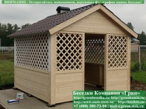 3x3domik042_300x225 image Установить перголы (решетки) перед входом в беседку "Домик 3х3"