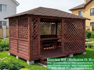 Летняя Беседка-Пергола Из Блокхауса 3х4