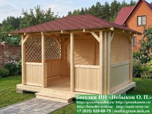 3x4minishater-025_300x225 image Летняя Деревянная Беседка Для Дачи 3х4. Вариант № 2