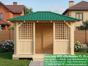 3x4minishater-03_300x225 image Летняя Деревянная Беседка Для Дачи 3х4. Вариант № 2