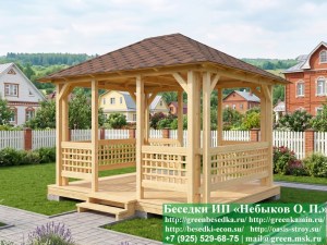 Летняя Деревянная Беседка Для Дачи 3х4. Вариант № 1