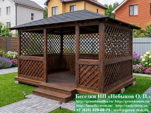 3x4minishater-06_300x225 image Летняя Деревянная Беседка Для Дачи 3х4. Вариант № 2