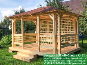 Летняя Деревянная Беседка Для Дачи 3х4. Вариант № 1