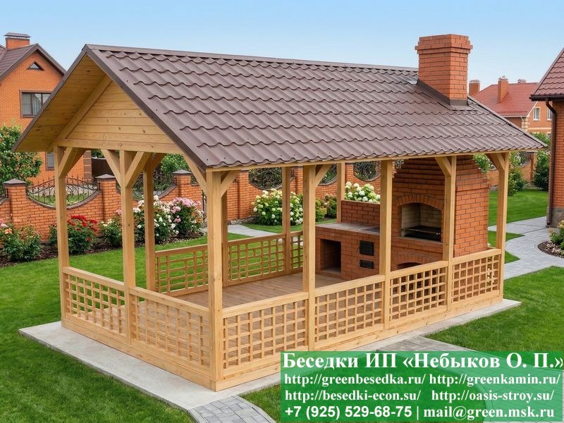 3x5domik-barbeku-01_800x600 image Прямоугольная Беседка Для Дачи 'Домик 3х5 Под Барбекю'