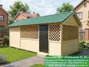 3x7shozblokom3-11_300x225 image Беседка Для Дачи 'Домик С Хозблоком 3х7'. Вариант № 3