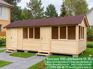 3x7steklo-hozblok-04_300x225 image Застекленная беседка с хозблоком 3х7. 2х3 хозблок, 5х3 беседка. В беседке дверь по центру. Задняя стенка глухая. Хозблок справа. Установка на сваи
