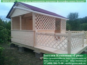 4x3spatio02_300x225 image Прямоугольная Садовая Беседка Для Дачи "Домик 3х4" С Патио