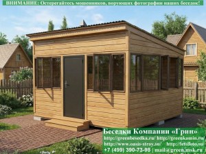 4x4steklo-01_300x225 image Закрытая застекленная беседка 4х4. Дверь деревянная по центру. Задняя стенка глухая. Стекла с 3-х сторон