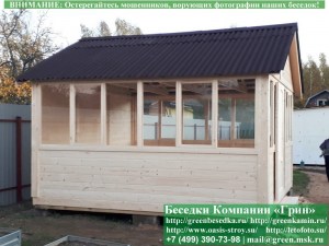 4x4steklo22.01.800_300x225 image Закрытая застекленная беседка 4х4. Дверь деревянная по центру. Задняя стенка глухая. Стекла с 3-х сторон