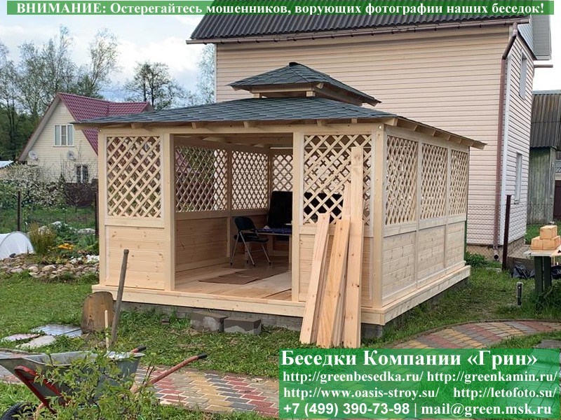 Беседка для дачи в японском, китайском стиле 4х5. Вариант № 1