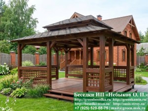 Беседка для дачи в японском, китайском стиле 4х5. Вариант № 2