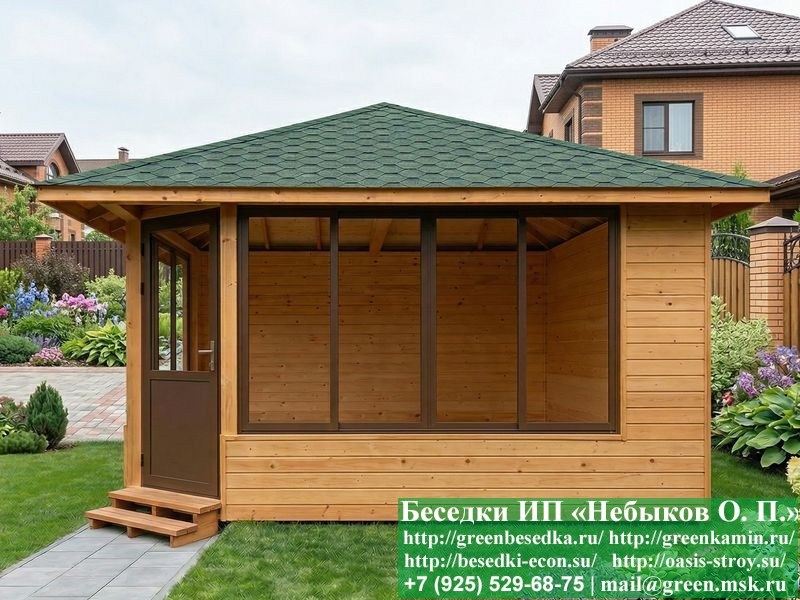 5x5steklo-01_800x600 image Деревянный Летний Домик Для Дачи, Загородного Дома 5х5