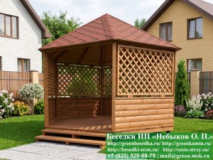 6gran-pergola-10_300x225 image Круглая Деревянная Шестигранная Беседка Для Дачи Ø4