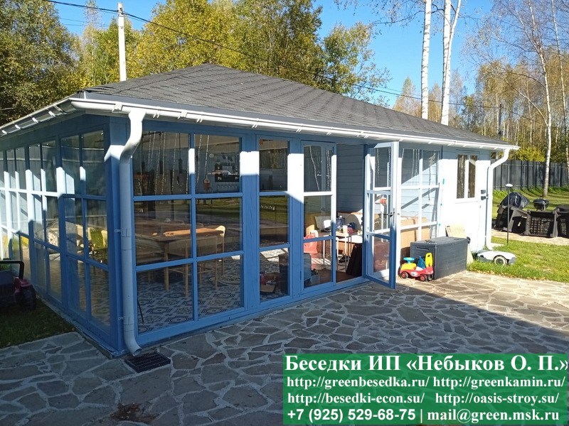 6x8besedka25--05_800x600 image Закрытая Застекленная Беседка С Хозблоком 6х8