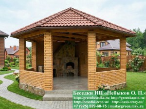 besedka-iz-kirpicha2-02_300x225 image Шестиугольная беседка из кирпича с манлом-барбекю. Диаметр беседки 6 метров